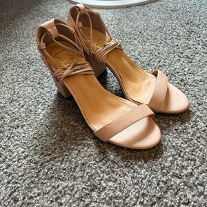 Lulu nude strappy black heel sandals Worn